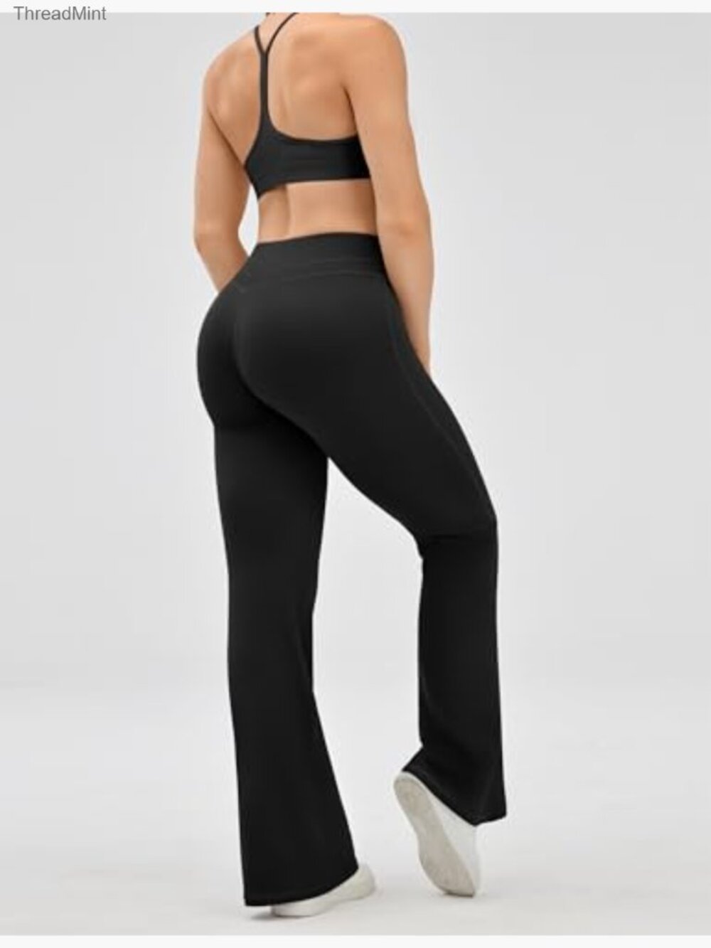 High Waist Yoga Pants Women Sweat Wicking Straight Wide Leg Workout Bottoms - Picture 2 of 7
